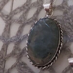 Green Chrysocolla Sterling Silver Pendant